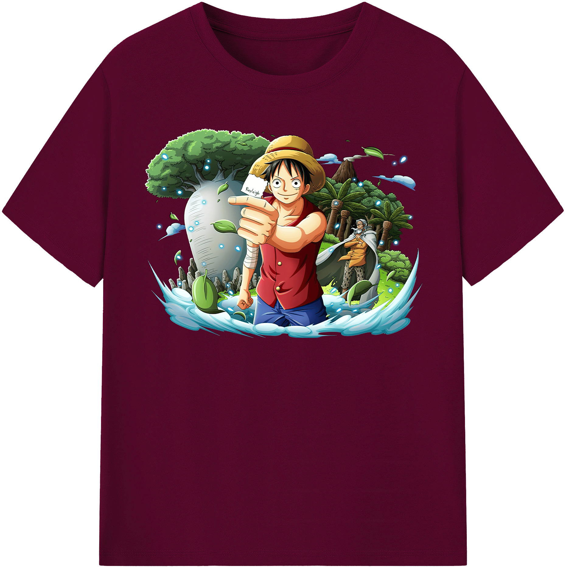 ワンピース モンキー・D・ルフィ ONE PIECE Monkey D. Luffy レディースカジュアルプリントTシャツ（綿100％）